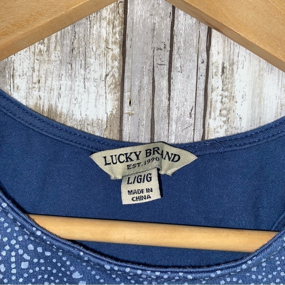 Lucky Brand Girls Forever Lucky Tie Front Tank Blue Bandana Print Large - Picture 5 of 5